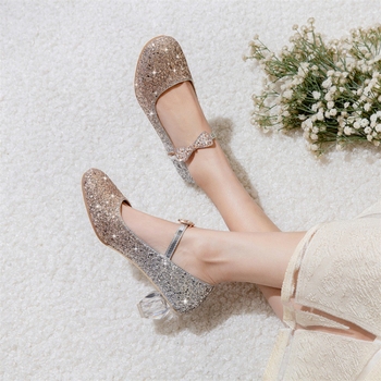 Hercegnő-stílusú gyerekcipő mindennapokra, csattal (PU felsőrész, gumi talp, kerek orr, csúszásmentes)