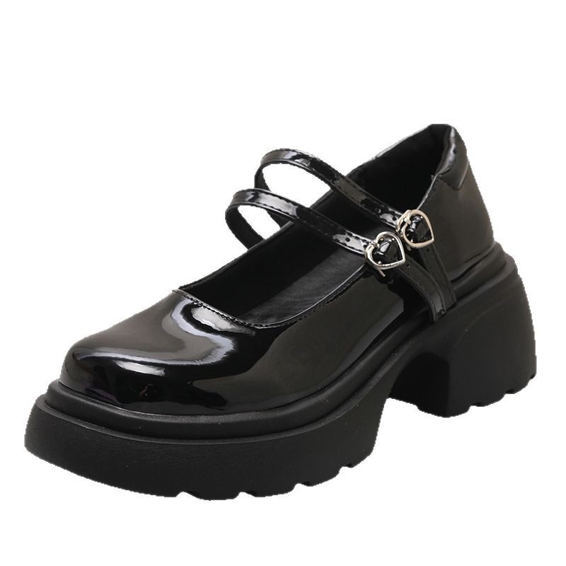 Mary Jane topánky pre ženy, stredná päta 3–6 cm, PU horný materiál, zapínanie s prackou, gumová podrážka