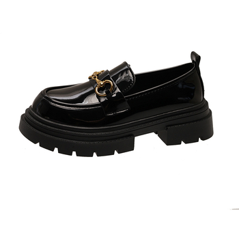 Loafers v britskom štýle s okrúhlym špičkou, PU vrchný materiál, 3–6 cm stredný podpätok, gumová podrážka, nízky členok