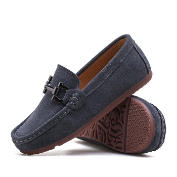 Muške loafers u britskom stilu s nubuk kožom na gornjem dijelu, latex ulošak, gumena potplat, za uzrast 14+
