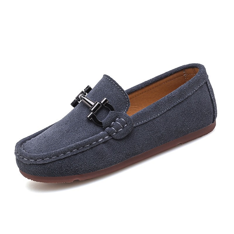 Muške loafers u britskom stilu s nubuk kožom na gornjem dijelu, latex ulošak, gumena potplat, za uzrast 14+