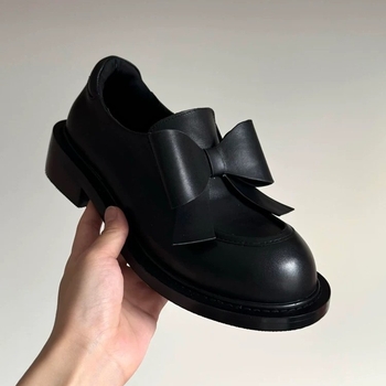 Ženske kožne loaferice – preppy stil, okrugli vrh, gornji dio od dvostruke teleće kože, debeli pet, gumena potplata, podstava od umjetne kože