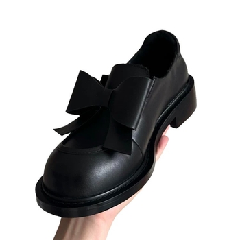 Ženske kožne loaferice – preppy stil, okrugli vrh, gornji dio od dvostruke teleće kože, debeli pet, gumena potplata, podstava od umjetne kože