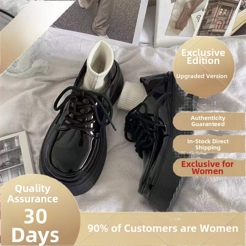 Mary Jane baleríny s PU vrchnou, gumovou podrážkou, nízkym mačacím podpätkom, šnurovanie