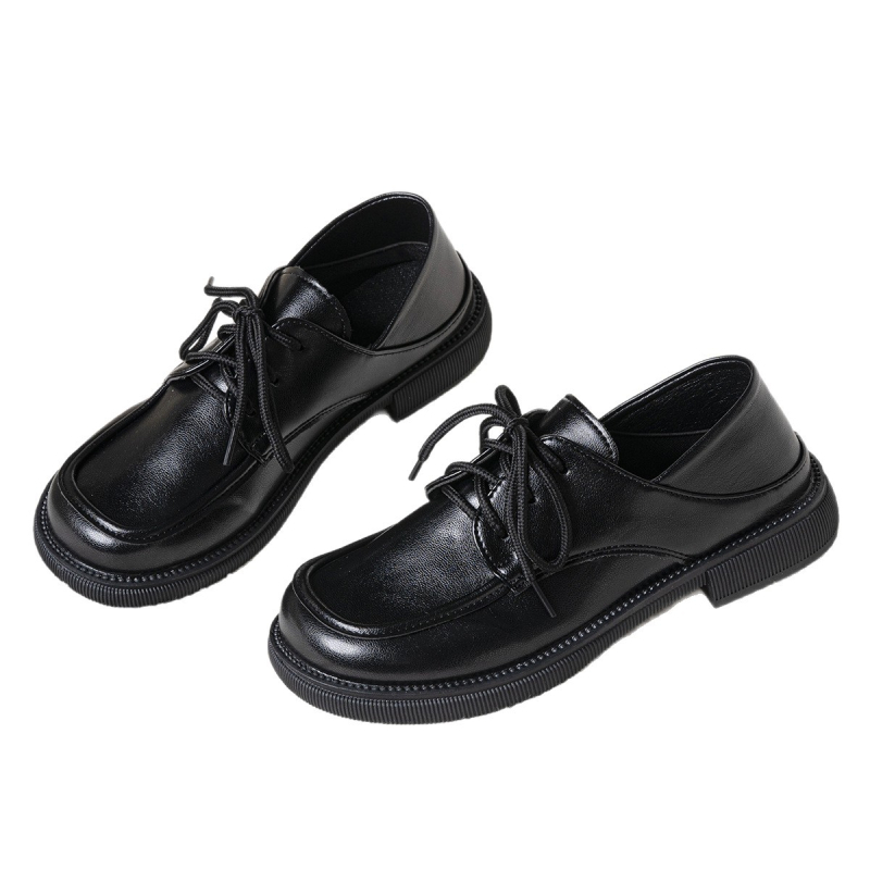 Ženske loaferice, svakodnevni komfor, okrugli vrh, PU gornji dio, 3-5 cm peta, vezanje sprijeda, gumeni đon