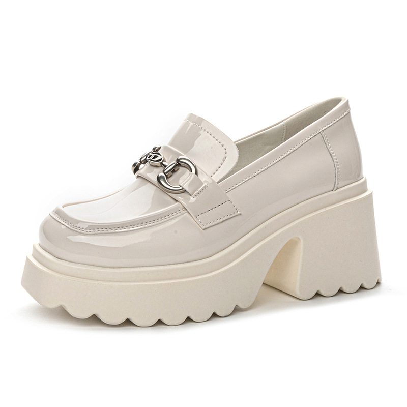 Ženski loafersi s debelim potplatom, okrugla nosna kapica, 6-8 cm chunky pet, gornji dio od mikrovlakana, PU potplat