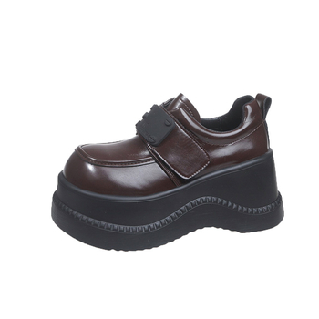 Loafersi s okruglim vrhom, gornji dio od mikrovlakna, platforma 6–8 cm, TPR potplat