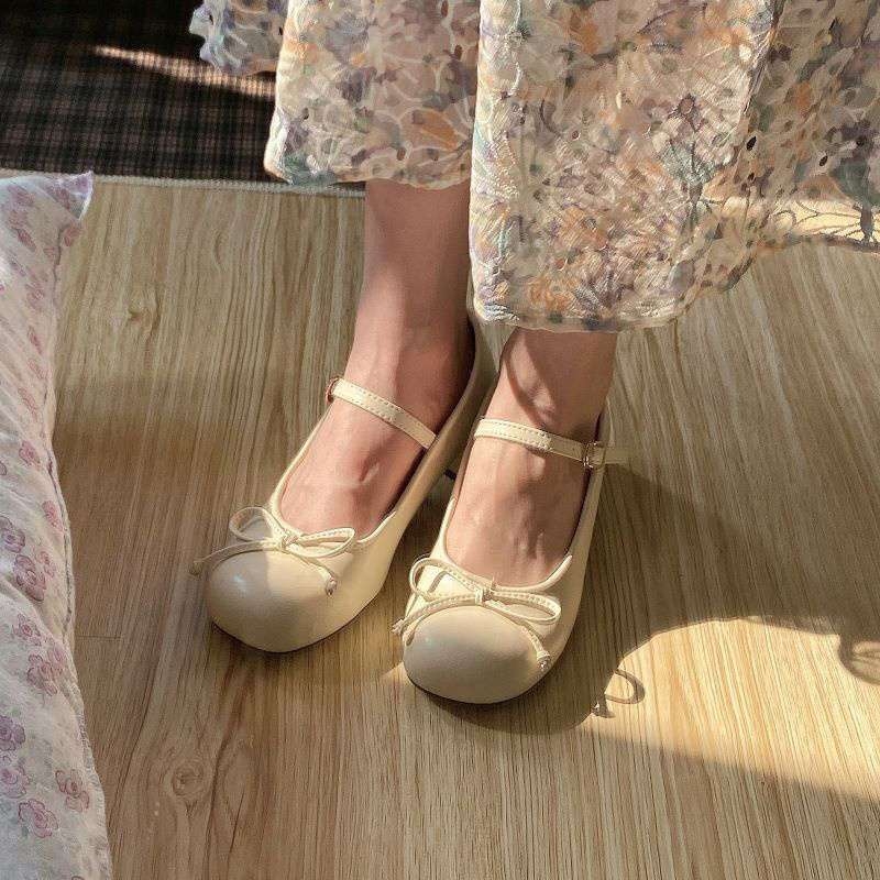 Ženske Mary Jane cipele, japanskog stila, okrugli vrh, PU gornji materijal, debeli pet iznad 8 cm