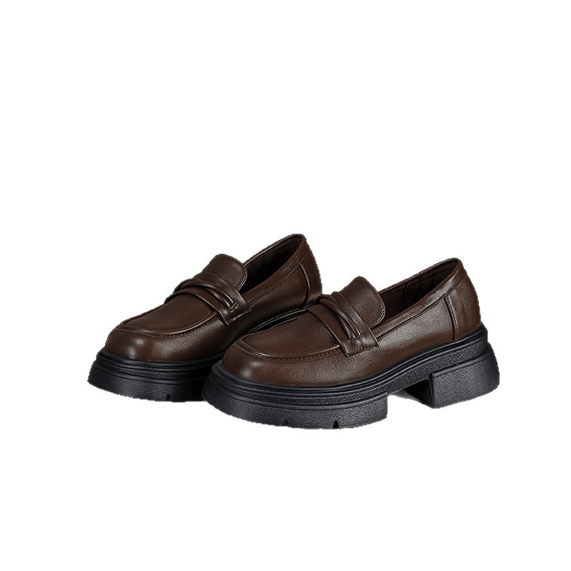 Ženske loaferice u britskom stilu, zaobljeni vrh, PU gornji dio, srednji peta 3–5 cm, EVA potplat