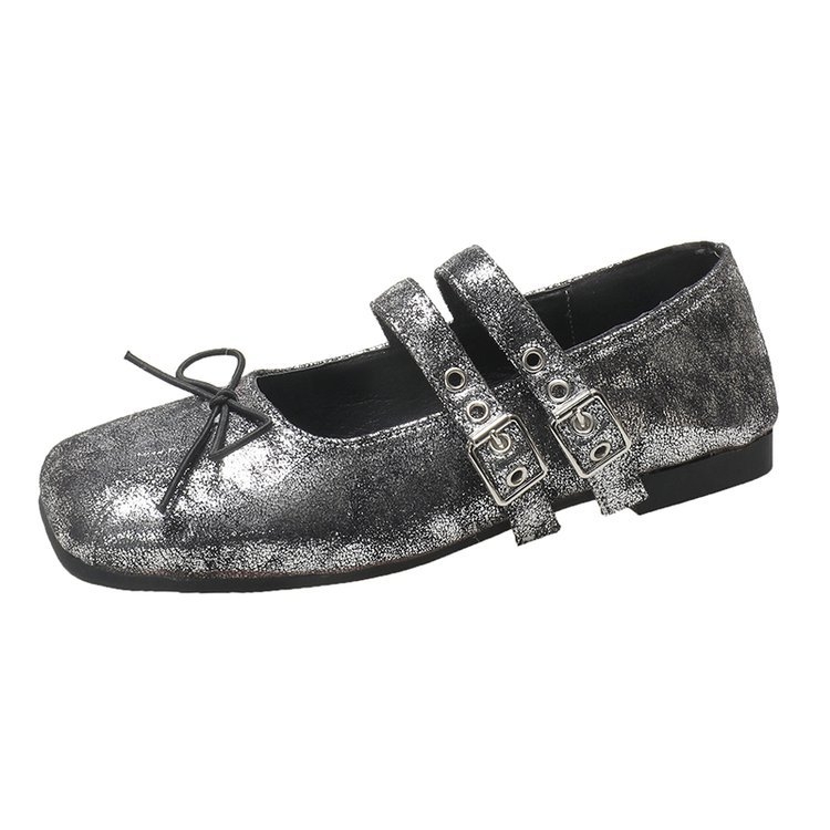 Ženske Mary Jane balerinke od sintetičke kože s mašnicom, srednje visoke potpetice 3–5 cm, Lolita stil