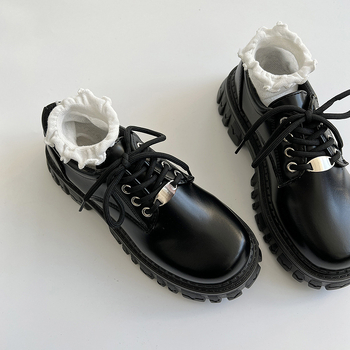 Mary Jane cipele, korejski stil, okrugli nos, PU gornji dio, nizak kroj, srednje debeli pet 3-6 cm