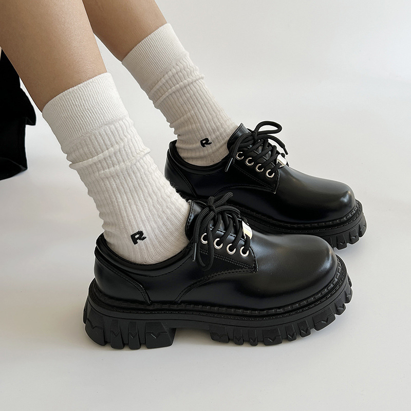 Mary Jane cipele, korejski stil, okrugli nos, PU gornji dio, nizak kroj, srednje debeli pet 3-6 cm