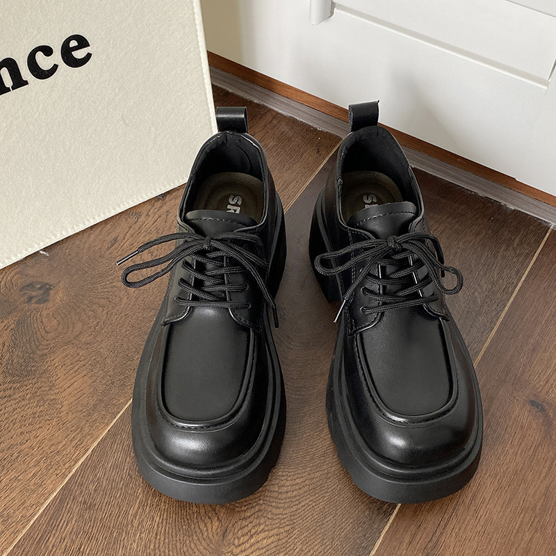 Loaferi dama cu șireturi, stil retro, partea superioară PU, talpă EVA, model cu dungi