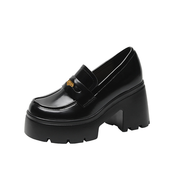 Loafers s unutarnjim podizanjem, debeli pet iznad 8 cm, debeli potplat, gornji materijal: Super Fiber, potplat: poliuretan