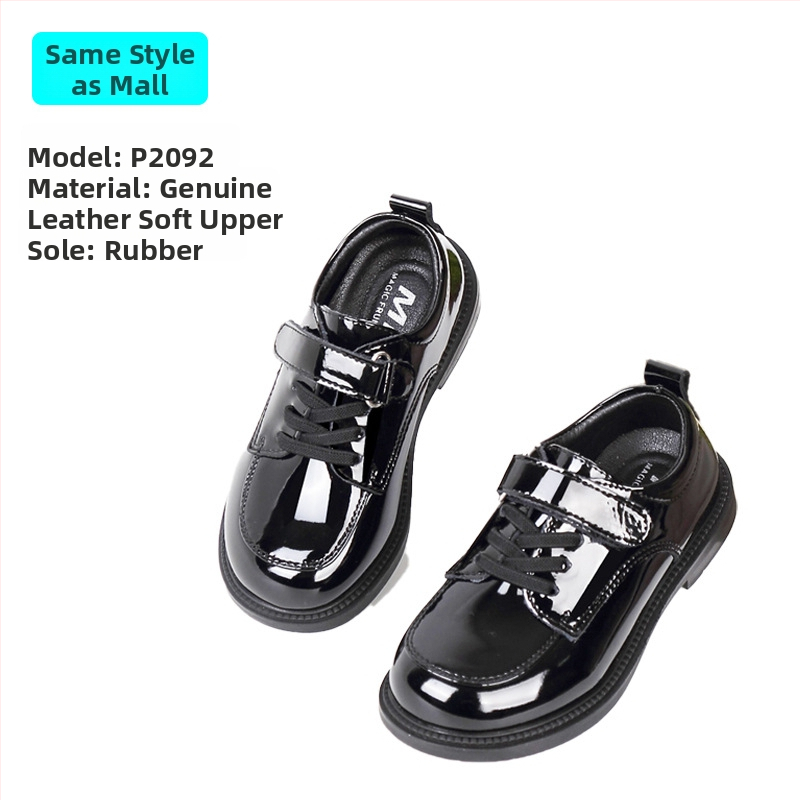 Mergaitėms britiško stiliaus loaferiai, viršutinė dalis iš sintetinės odos, Velcro užsegimas, gumos padas