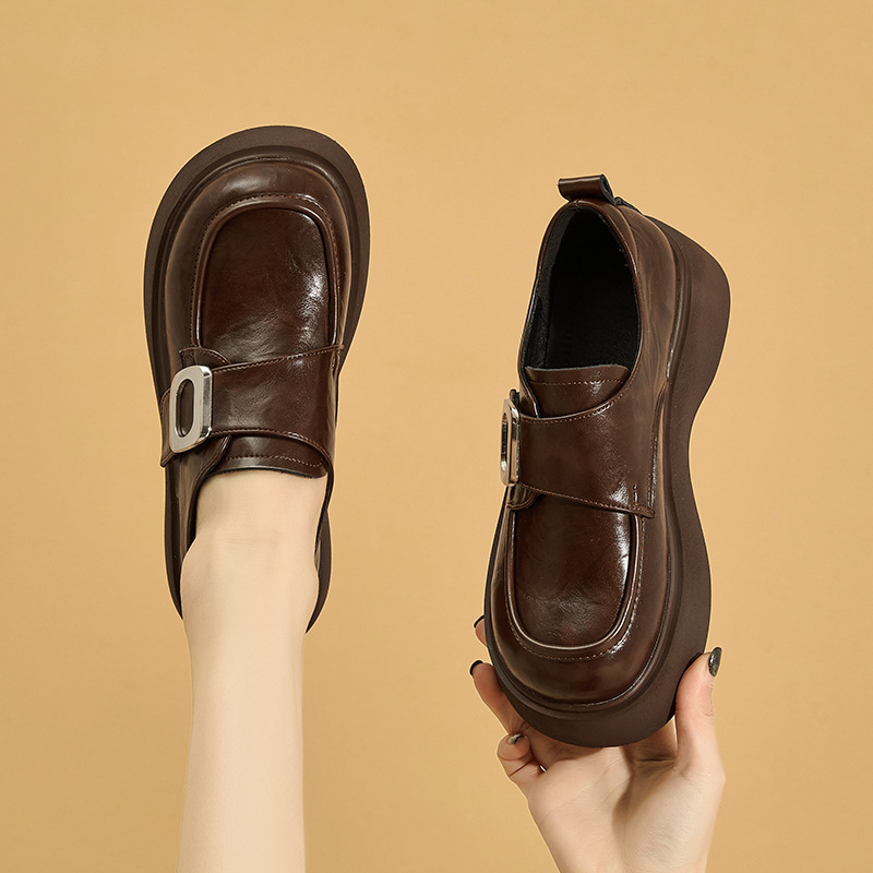 Ženske loaferice s PU gornjim dijelom, okrugli vrh, EVA đon, visina pet 3–6 cm, ležerni stil