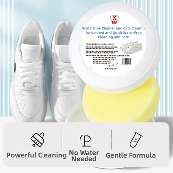 X83 Cremă de curățare pentru pantofi albi – formulă pe bază de burete pentru materiale textile și piele, decontaminare și albire