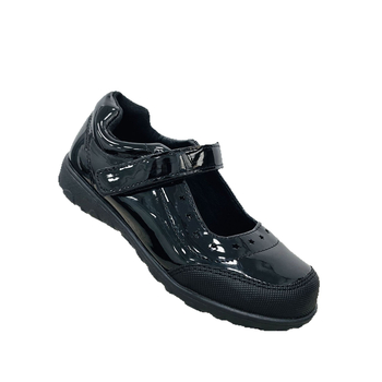 Mergaitėms mokykliniai bateliai – PU viršus, PU vidpadis, Velcro užsegimas, TPR padas, koledžo stilius