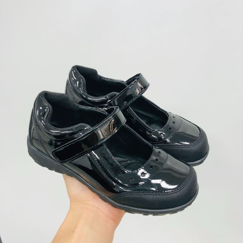 Mergaitėms mokykliniai bateliai – PU viršus, PU vidpadis, Velcro užsegimas, TPR padas, koledžo stilius