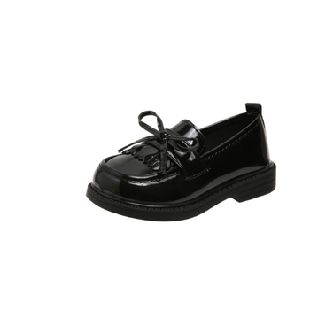 Dječji loaferi od PU kože s resicama i mašnicom, slip-on, niski kroj, gumeni potplat, proljeće/jesen, za djevojčice 4–12 godina