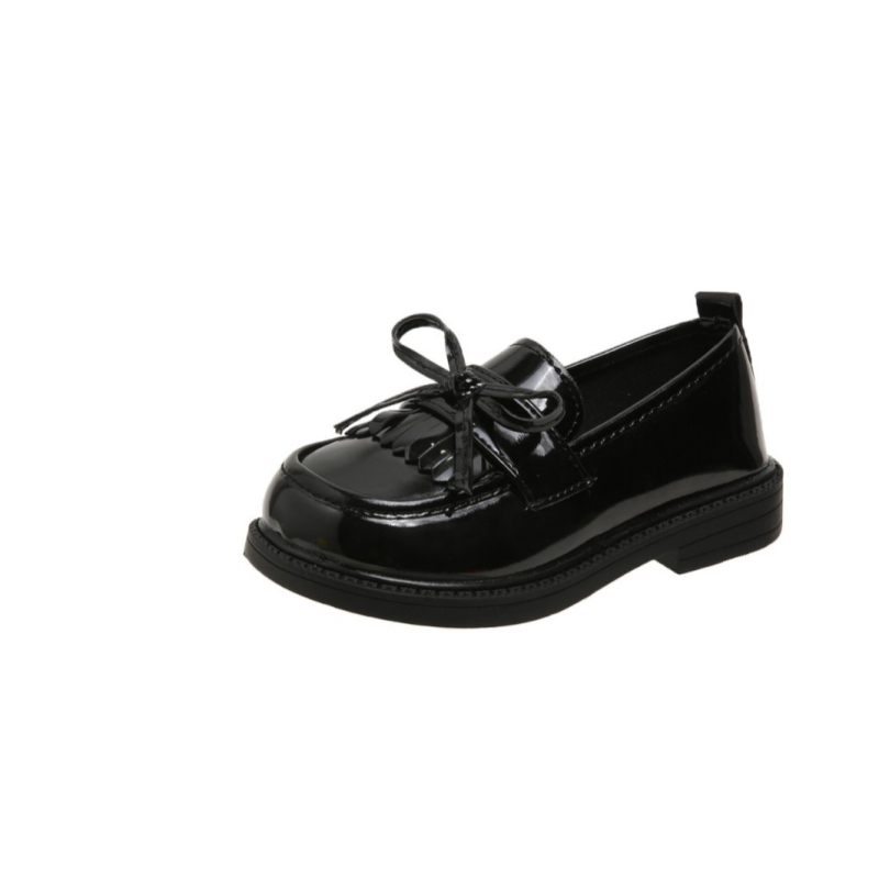 Dječji loaferi od PU kože s resicama i mašnicom, slip-on, niski kroj, gumeni potplat, proljeće/jesen, za djevojčice 4–12 godina