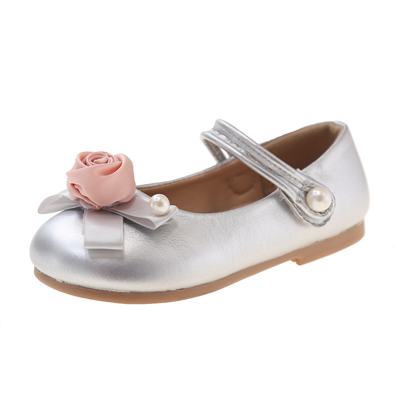 Mergaitėms princesės bateliai su Velcro užsegimu, PU viršus, gumos padas, 4–12 metų, pavasaris 2025