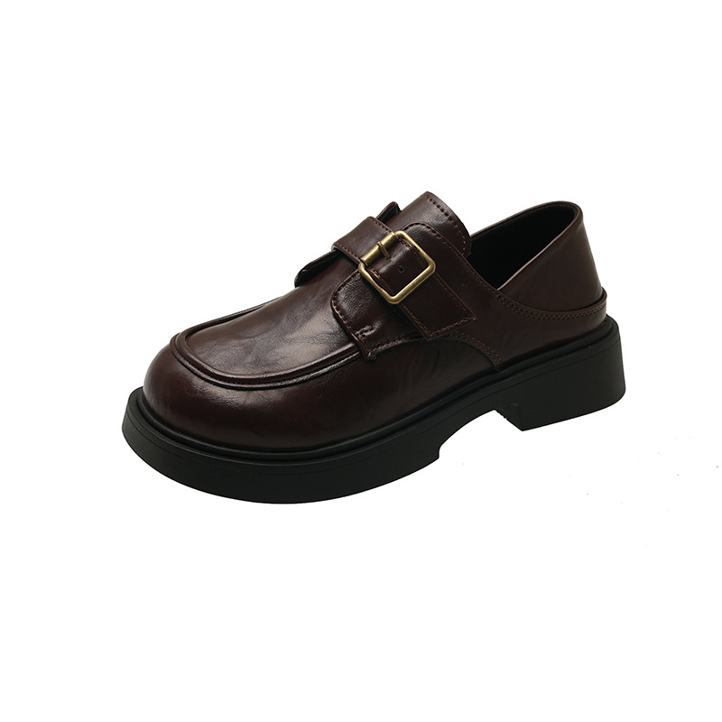 Ženske mokasine, okrugli vrh, PU gornji dio, PVC potplat, srednje visoki pet 3–5 cm, Velcro kopča