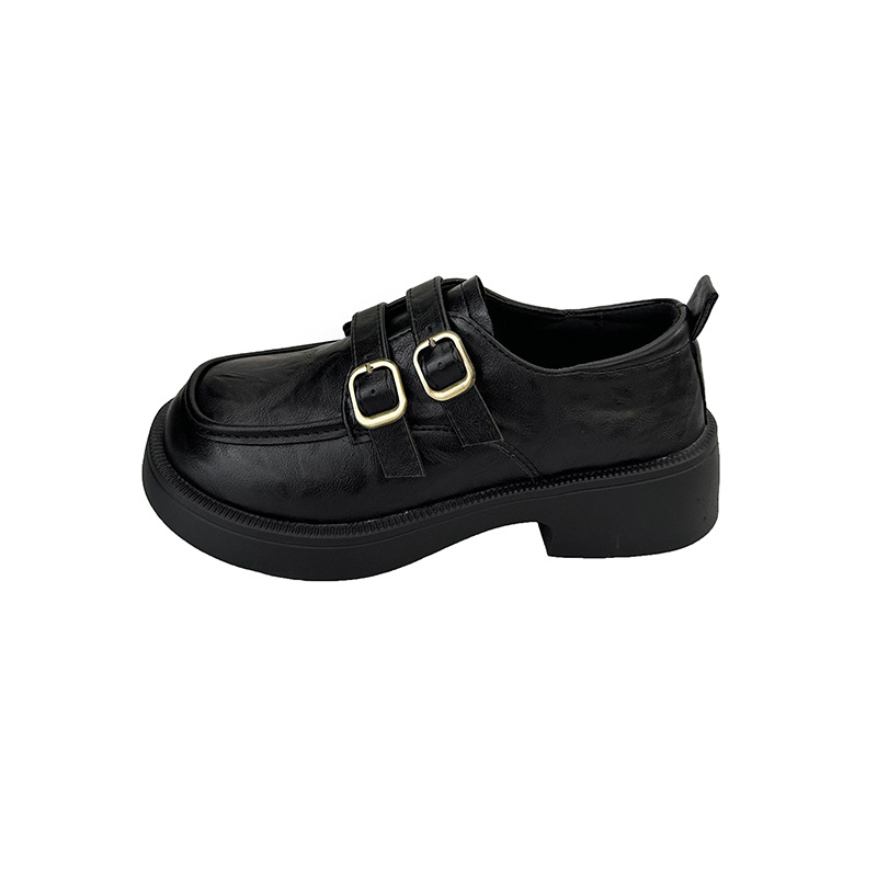 Ženski loafers u britanskom stilu, okrugli vrh, PU gornji dio, EVA ulošak, gumena potplat, srednja visina pete 3–5 cm