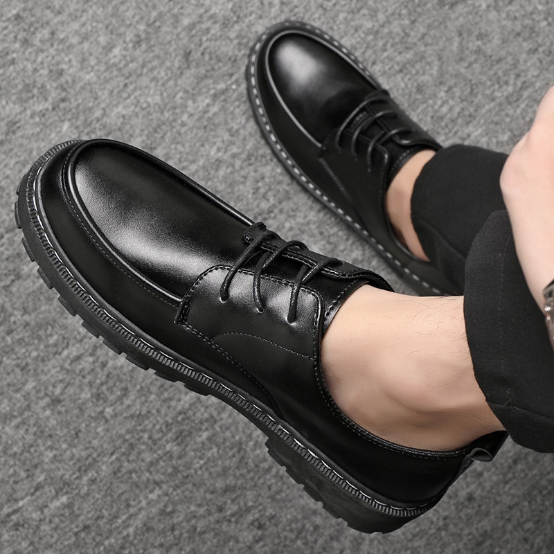 Muške casual tenisice s PU gornjim dijelom, plastični đon, vodootporne, klinasti potplat 3-5 cm, PU uložak