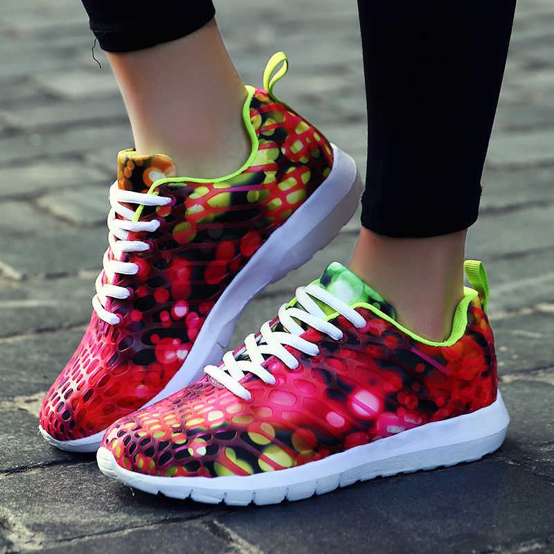 Lazy shoes, partea superioară din plasă camuflată, vârf rotund, șireturi, primăvară, unisex casual