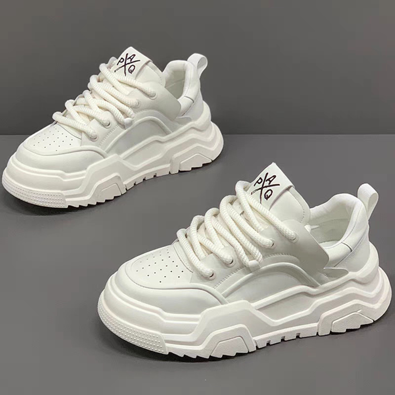 Platformne tenisice za muškarce, PU gornji dio, gumena potplat, niski debeli potplat 1–3 cm, korejski stil outdoor casual