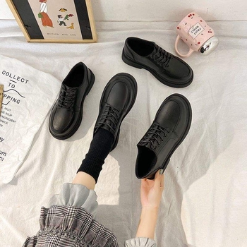 Ženske ravne cipele, britanski stil brogues, PU gornji dio, srednja visina gornje strane, nizak mačji potpetica