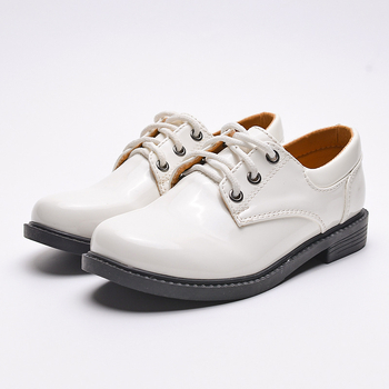 Bērnu kurpes no mākslīgās ādas PU, korejiešu stilā ar priekšējo siksnu, oficiālas skolas kurpes zēniem, gumijas zole