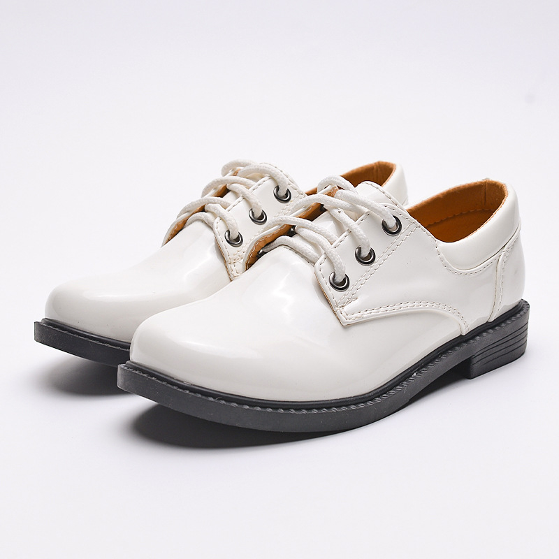 Bērnu kurpes no mākslīgās ādas PU, korejiešu stilā ar priekšējo siksnu, oficiālas skolas kurpes zēniem, gumijas zole