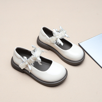 Meitenēm ādas kurpes ar Velcro aizdari, kristāla dekors, zems augšējais stils, gumijas zole, PU iekšējais