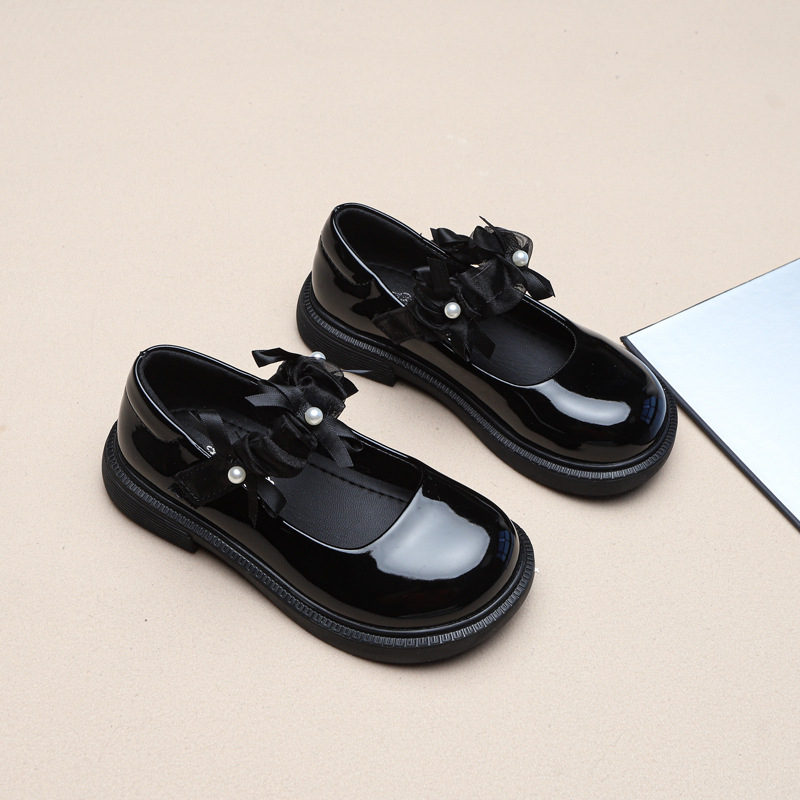 Meitenēm ādas kurpes ar Velcro aizdari, kristāla dekors, zems augšējais stils, gumijas zole, PU iekšējais