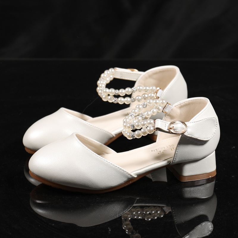 Meiteņu princeses kurpes ar zemu papēdi, PU augšpuse, Velcro aizdare, vienkrāsains dizains