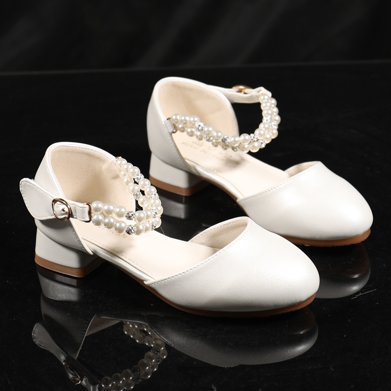 Meiteņu princeses kurpes ar zemu papēdi, PU augšpuse, Velcro aizdare, vienkrāsains dizains