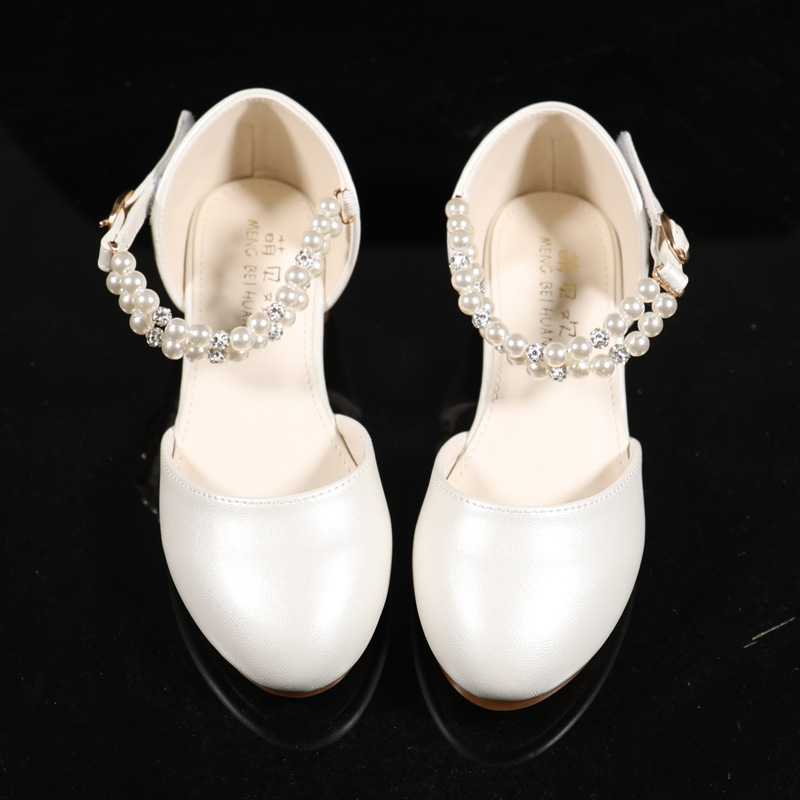 Meiteņu princeses kurpes ar zemu papēdi, PU augšpuse, Velcro aizdare, vienkrāsains dizains