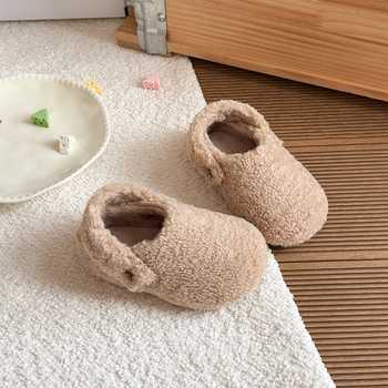 Bērnu Mary Jane kurpes ar PU ādas augšpusi, fleece odere, Velcro aizdare, zems augšējais griezums, gumijas zole