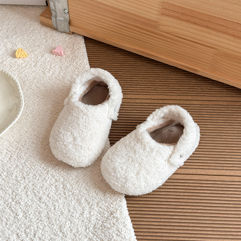 Bērnu Mary Jane kurpes ar PU ādas augšpusi, fleece odere, Velcro aizdare, zems augšējais griezums, gumijas zole