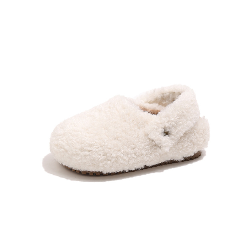 Bērnu Mary Jane kurpes ar PU ādas augšpusi, fleece odere, Velcro aizdare, zems augšējais griezums, gumijas zole