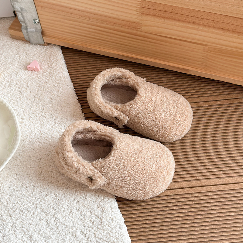 Bērnu Mary Jane kurpes ar PU ādas augšpusi, fleece odere, Velcro aizdare, zems augšējais griezums, gumijas zole