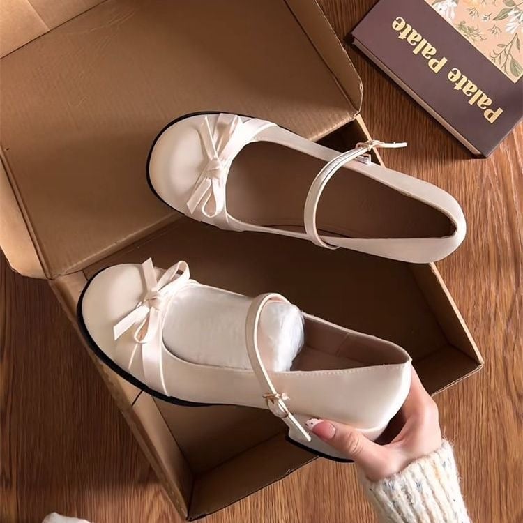 Mary Jane cipele s debelim petom, okruglim prstom, PU gornji dio, gumena potplata, slip-on
