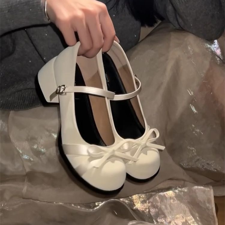 Mary Jane cipele s debelim petom, okruglim prstom, PU gornji dio, gumena potplata, slip-on