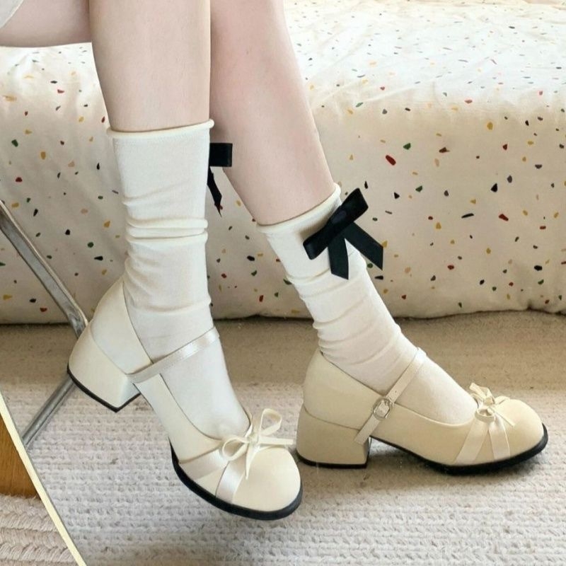 Mary Jane cipele s debelim petom, okruglim prstom, PU gornji dio, gumena potplata, slip-on
