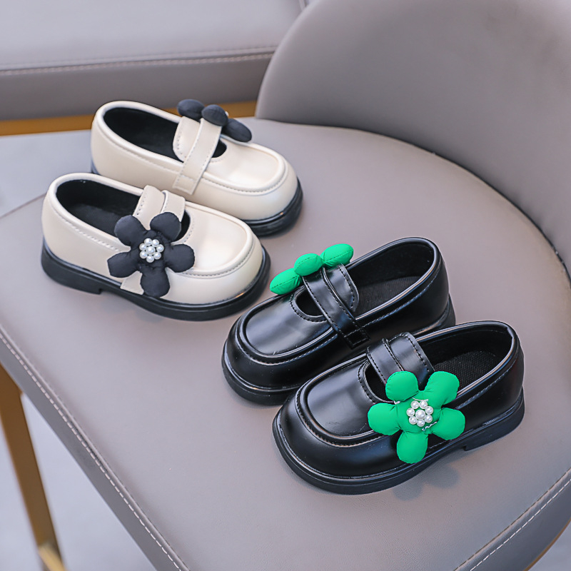 Meitenēm no mikrošķiedras kurpes ar Velcro aizdari, ziedu izšuvums, gumijas zole, elpojošas, anti-slip