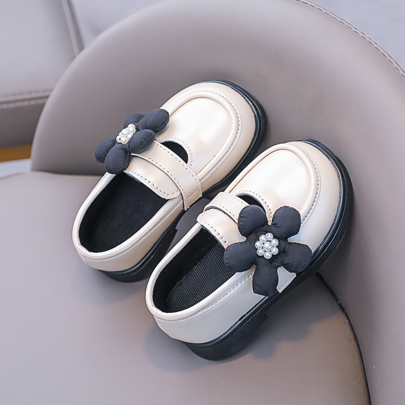 Meitenēm no mikrošķiedras kurpes ar Velcro aizdari, ziedu izšuvums, gumijas zole, elpojošas, anti-slip