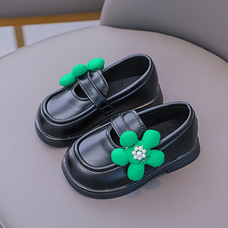 Meitenēm no mikrošķiedras kurpes ar Velcro aizdari, ziedu izšuvums, gumijas zole, elpojošas, anti-slip