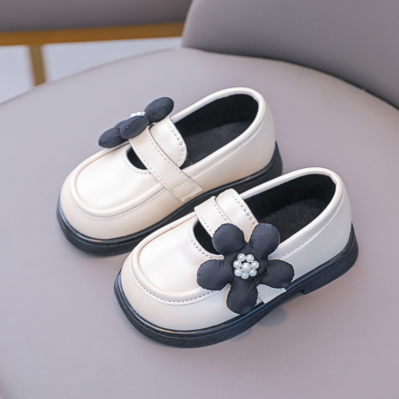 Meitenēm no mikrošķiedras kurpes ar Velcro aizdari, ziedu izšuvums, gumijas zole, elpojošas, anti-slip